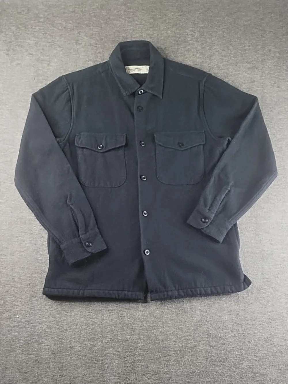 Abercrombie & Fitch Men's Black Military-Style Button Shirt Jacket